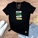 Camiseta Feminina Preta Direção Amor