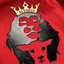 Camiseta Masculina Vermelha Coroa Cordeiro e Leão