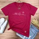 Camiseta Feminina Pink Coroa Coração