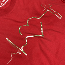 Camiseta Feminina Vermelha Batimento Coração Dourado