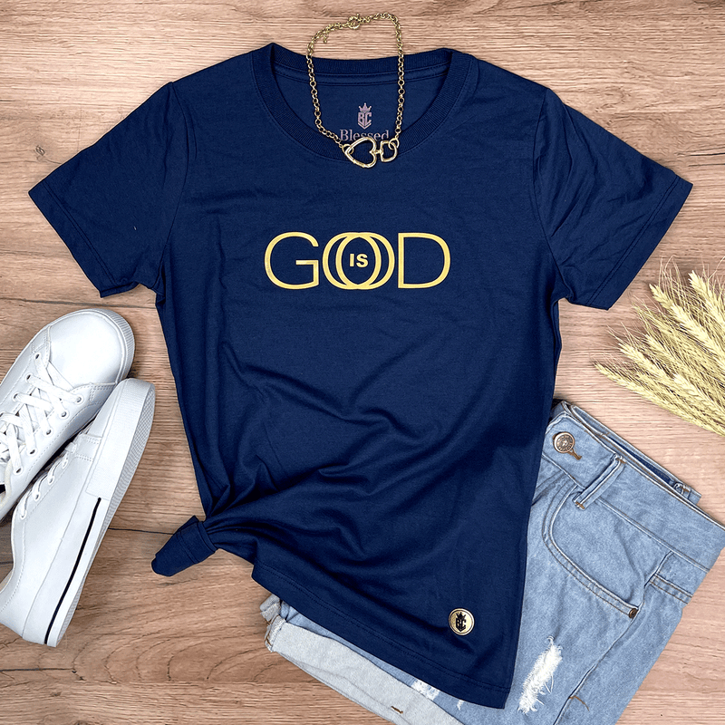 Camiseta Feminina Azul God is Good