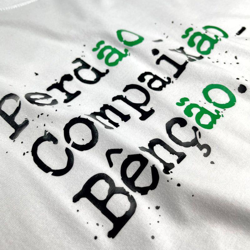 Camiseta Masculina Branca Perdão, Compaixão, Bênção.