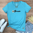 Camiseta Feminina Turquesa Girassol Gratidão