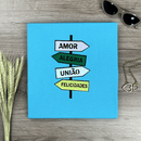 Camiseta Feminina Turquesa Direção Amor