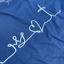 Camiseta Feminina Azul Coroa Coração