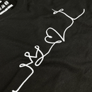 Camiseta Feminina Preta Coroa Coração