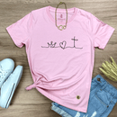 Camiseta Feminina Rosa Coroa Coração