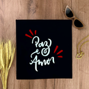 Camiseta Feminina Preta Paz e Amor