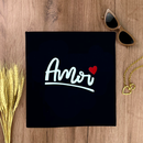 Camiseta Feminina Preta Amor Coração