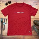 Camiseta Masculina Vermelha Aplique Cont;nue