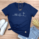 Camiseta Feminina Azul Coroa Coração