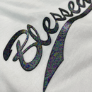 Camiseta Masculina Branca Aplique Blessed