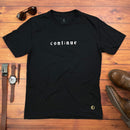 Camiseta Masculina Preta Aplique Cont;nue