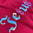 Camiseta Feminina Pink Aplique Jesus