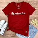 Camiseta Feminina Vermelha Iluminada