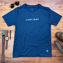 Camiseta Masculina Azul Aplique Cont;nue