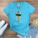 Camiseta Feminina Turquesa Direção Amor