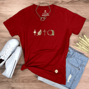 Camiseta Feminina Vermelha Raminho