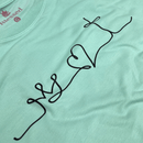 Camiseta Feminina Verde Menta Coroa Coração