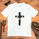 Camiseta Masculina Branca Cruz Espinhos
