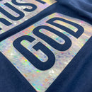 Camiseta Masculina Azul Trust God Holográfico