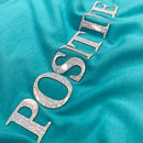 Camiseta Feminina Turquesa Aplique Positive