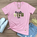 Camiseta Feminina Rosa Cristo Vivo Está
