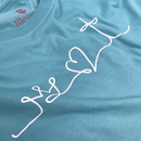 Camiseta Feminina Turquesa Coroa Coração