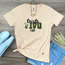 Camiseta Feminina Salmão Cristo Vivo Está