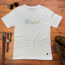 Camiseta Masculina Branca Blessed Holográfico